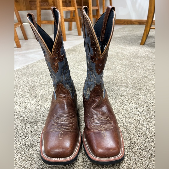 Laredo Brown and blue Cowboy Boots - Picture 2 of 7